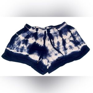 Young Fabulous & Broke Blue Wave Parker Shorts XS – Tie-Dye High-Rise
